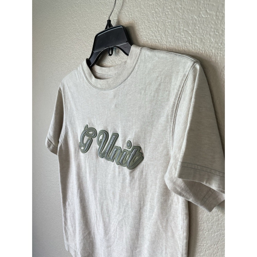 Vintage Y2K G-Unit Puff Lettering Tee Beige Cotton T-Shirt Womens Small - Picture 3 of 7